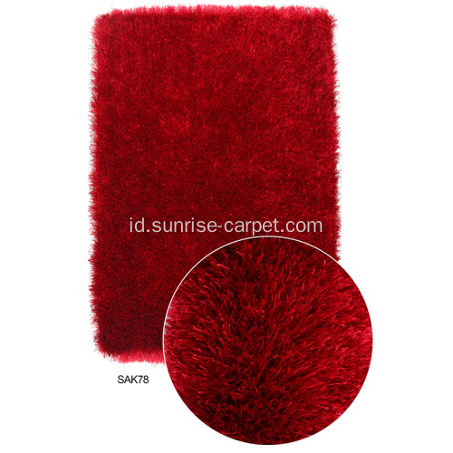 Polyester Tebal Benang Shaggy Karpet Rug